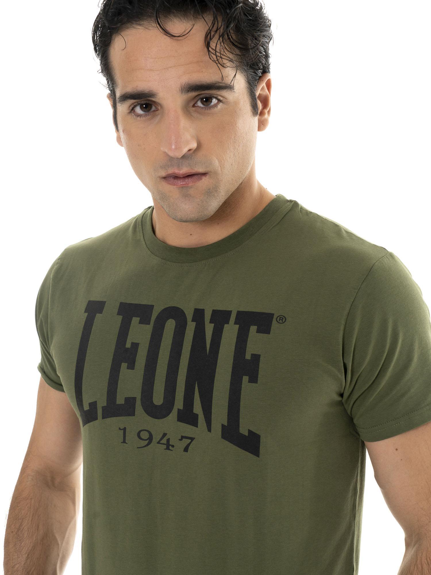 Camiseta básica de algodón elástico de manga corta con logo Leone 1947 3/5