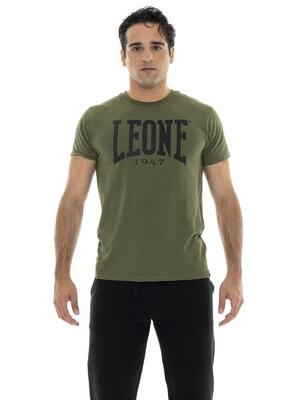 Leone 1947 basic t-shirt met korte mouwen en stretchkatoen en groot logo