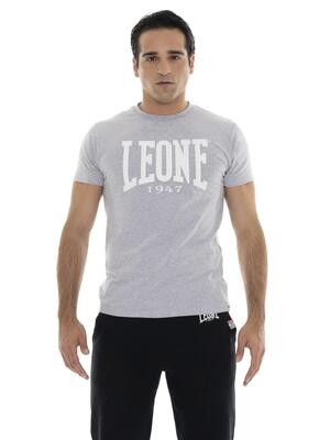 T-shirt van stretchkatoen met korte mouwen en groot 'basic'-logo