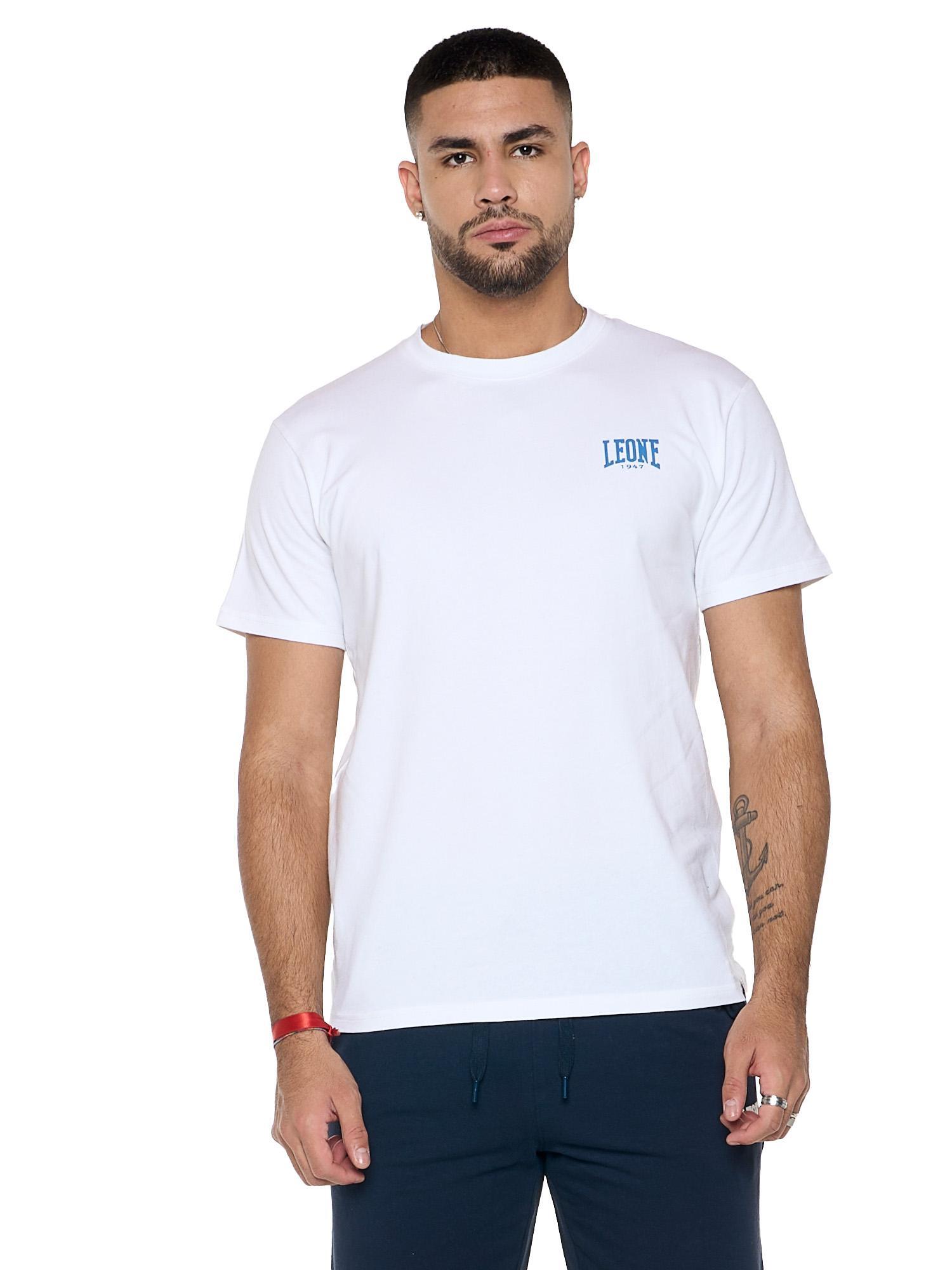 LEONE 1947 APPAREL T-shirt da uomo in cotone elasticizzato a manica corta con logo piccolo "Basic"
