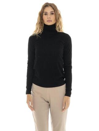 T-shirt Femme Col Roulé Côtelé "Pearl" à Manches Longues