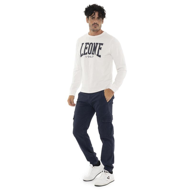 Pantaloni cargo bărbătești Leone 1947 Soft Basic cu buzunare și manșete elastice