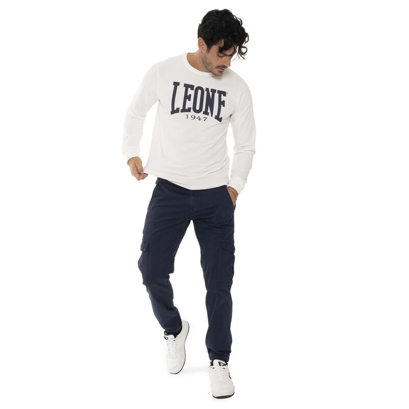 Pantaloni cargo bărbătești Leone 1947 Soft Basic cu buzunare și manșete elastice