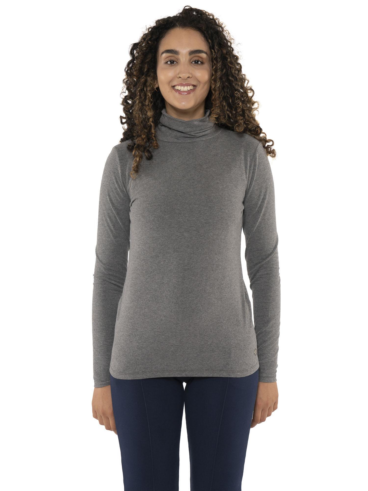Camiseta de manga larga con cuello alto para mujer "Never Without" 6/7