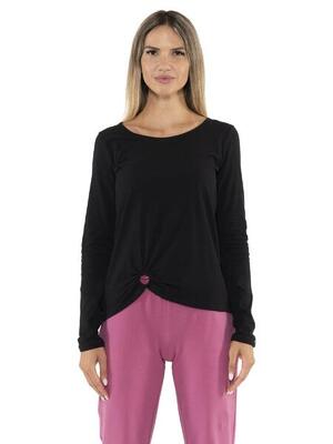Dames-t-shirt met lange mouwen "black ring".