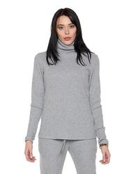 T-shirt Femme Col Roulé Côtelé "Pearl" à Manches Longues