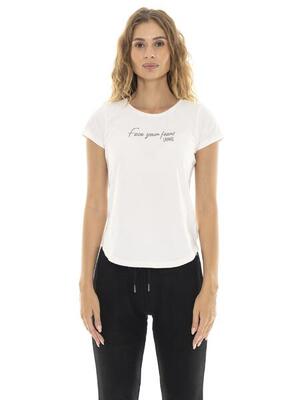 Relaxed dames-t-shirt met korte mouwen