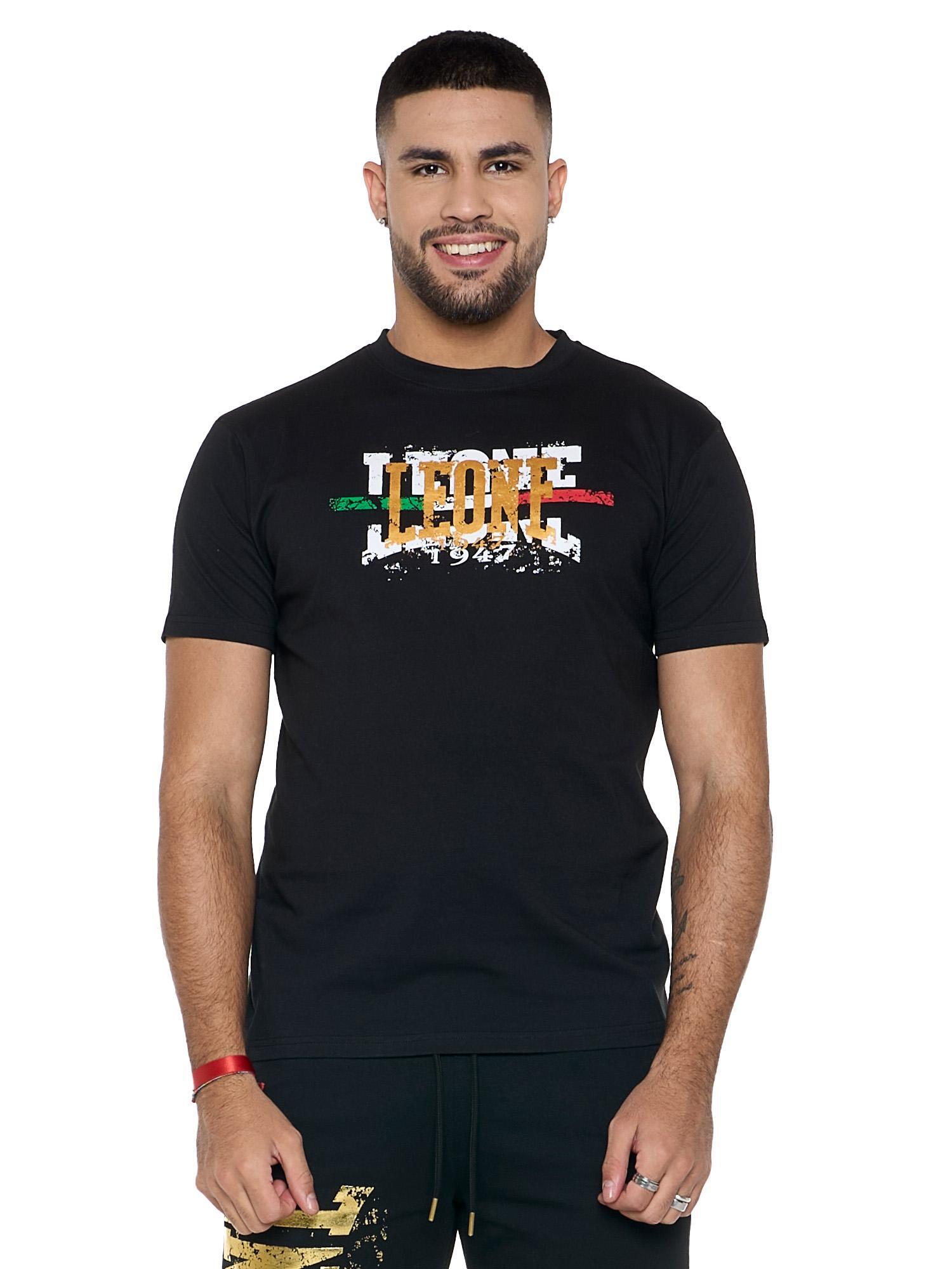 LEONE 1947 APPAREL T-shirt da uomo a maniche corte con stampa oro "Authentic Gold"
