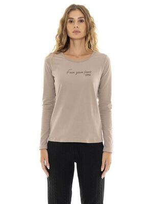 Relaxed dames-t-shirt met lange mouwen