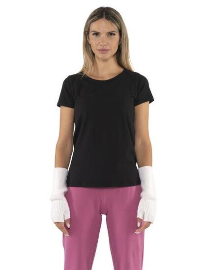 T-shirt donna a manica corta con placchetta Leone 1947 Never Without