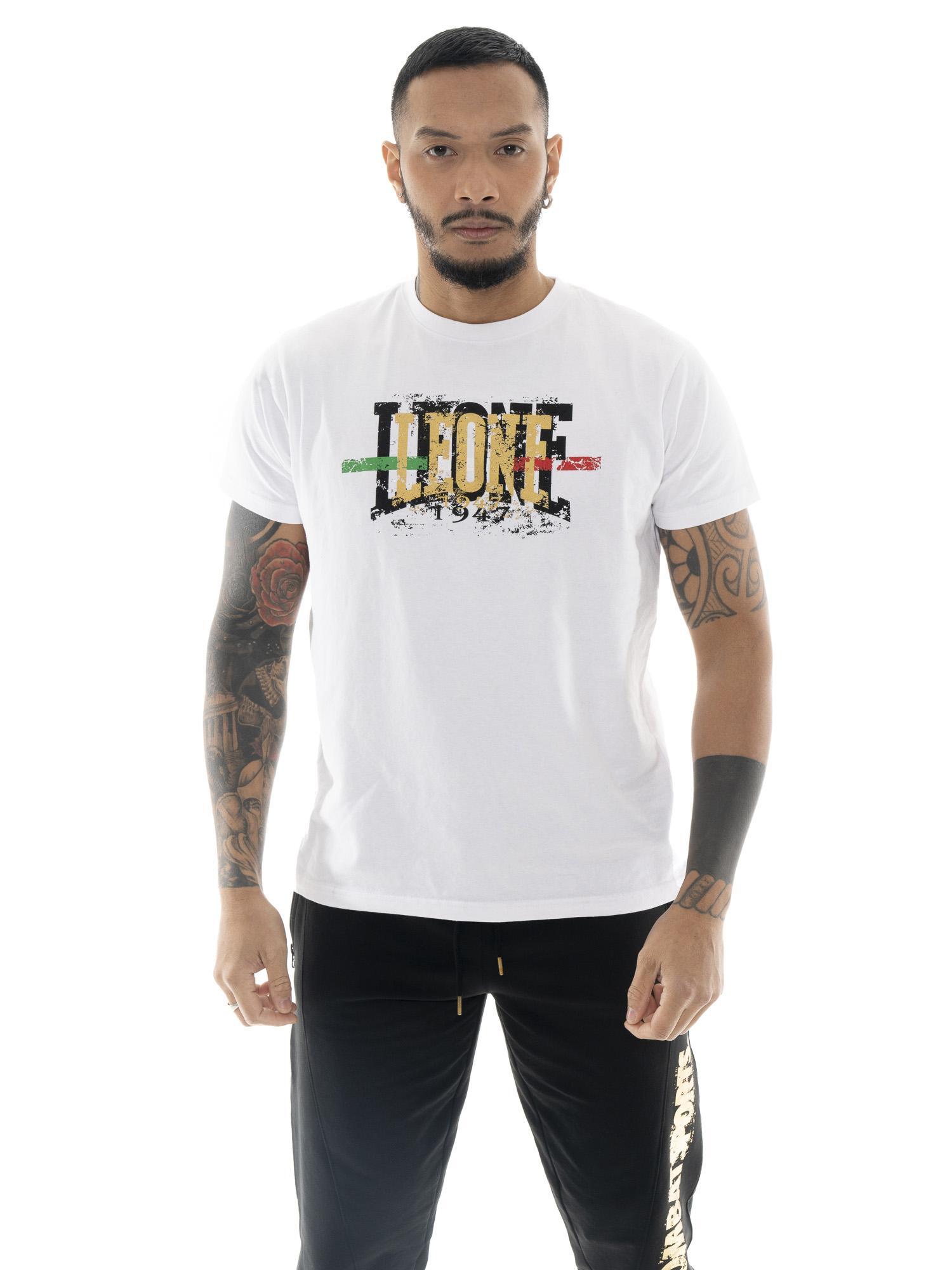 LEONE 1947 APPAREL T-shirt da uomo a maniche corte con stampa oro "Authentic Gold"