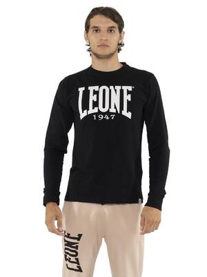 T-shirt da uomo in cotone elasticizzato a manica lunga con logo grande "Basic