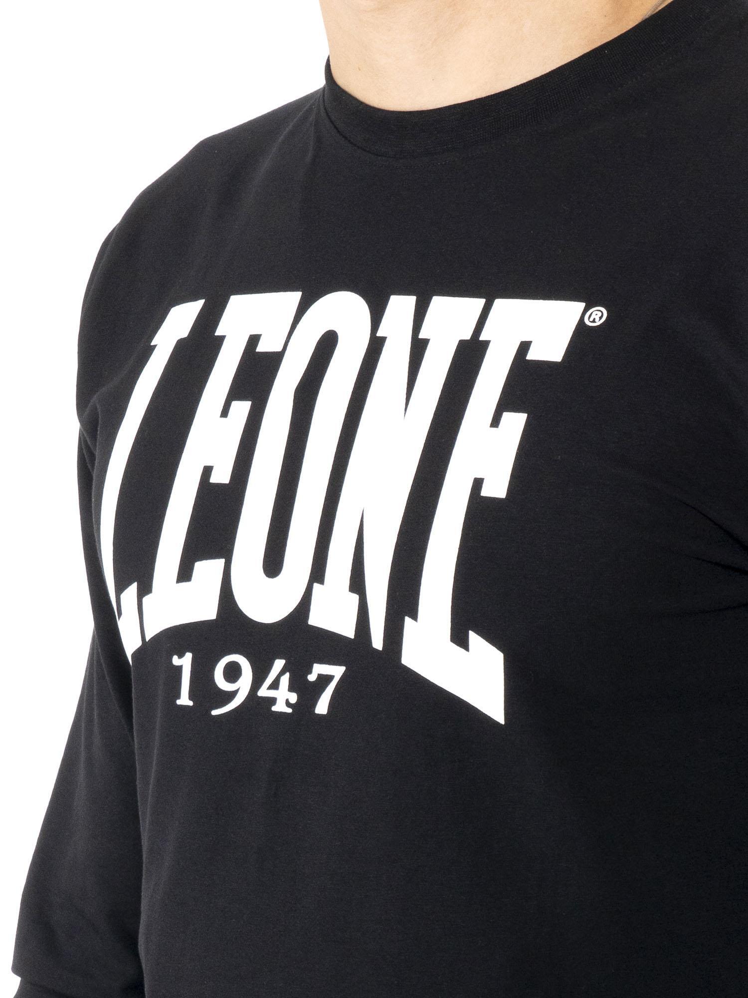 Camiseta de algodón elástico de manga larga con logo grande "Basic" para hombre 3/5