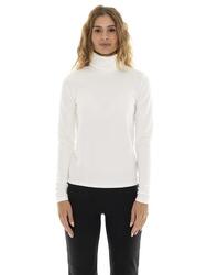 T-shirt Femme Col Roulé Côtelé "Pearl" à Manches Longues