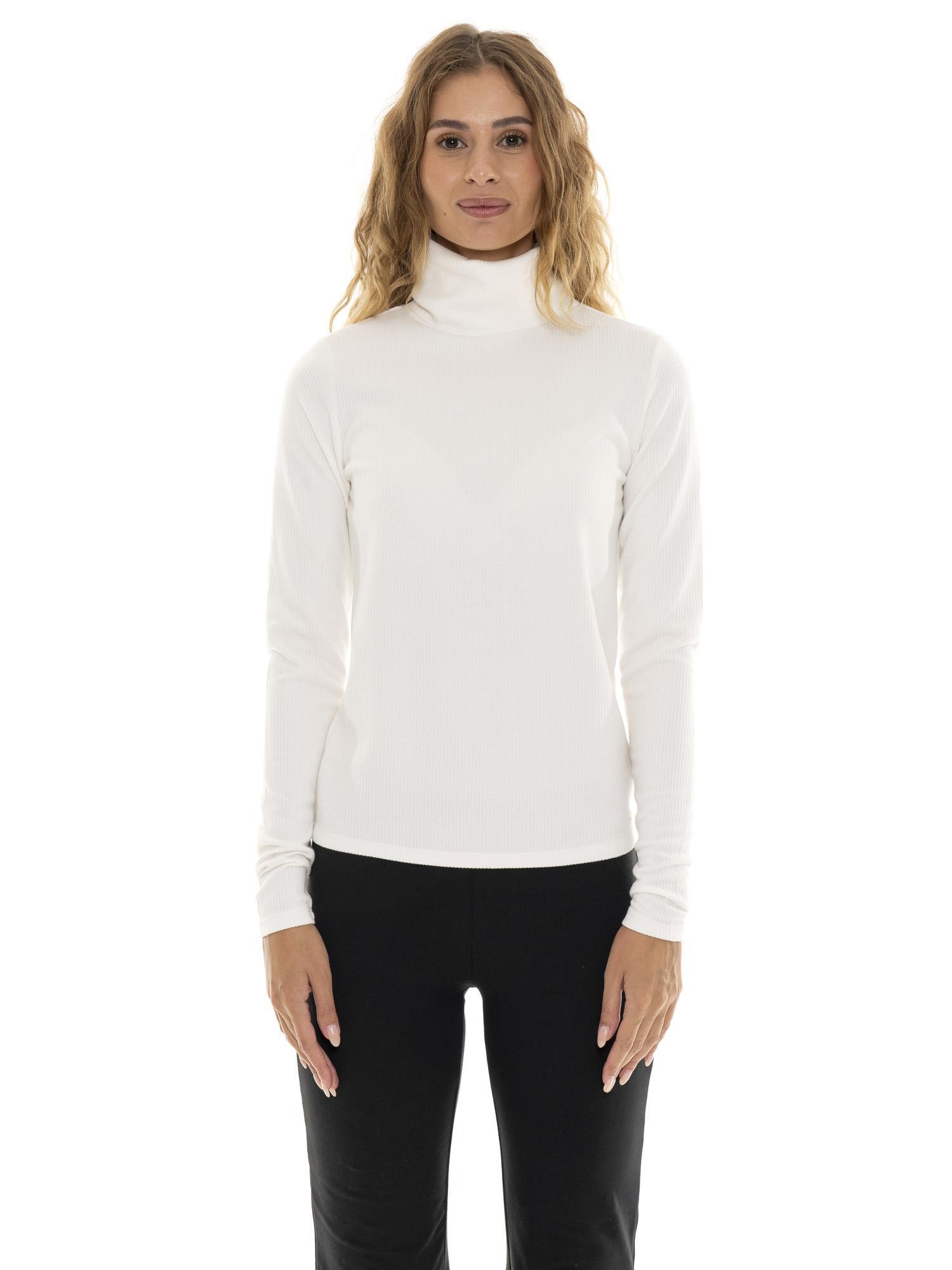 Camiseta de manga larga con cuello alto acanalada "Pearl" para mujer 6/8