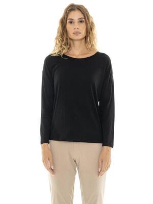 Dames t-shirt met lange mouwen en split aan de achterkant "pearl