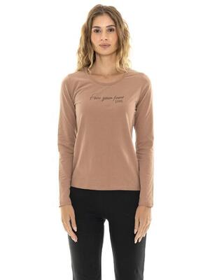 Relaxed dames-t-shirt met lange mouwen