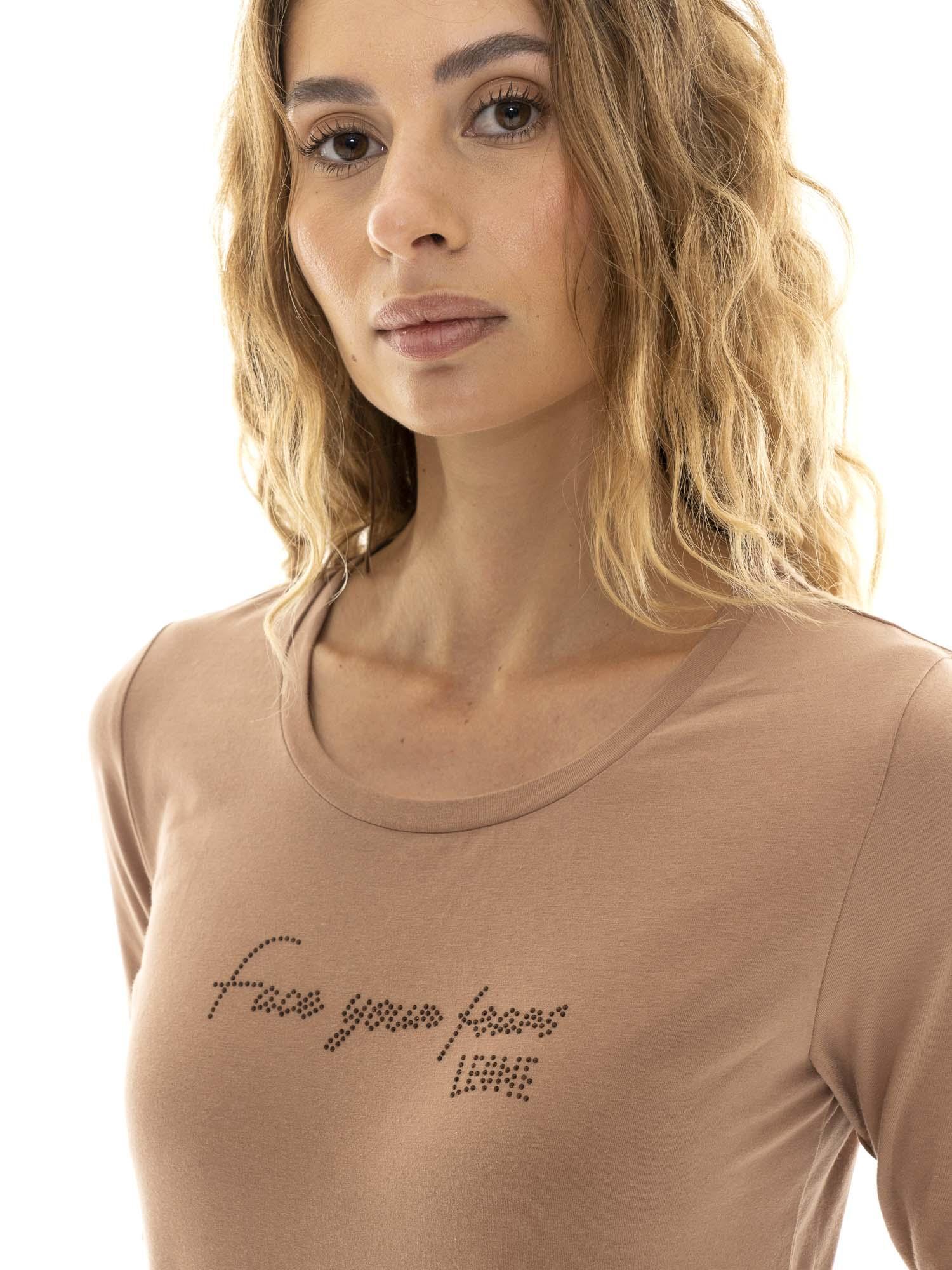 Relaxed dames-T-shirt met lange mouwen 3/7