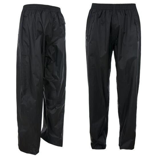 Pantaloni da pioggia unisex Trespass QIKPAC Tres-Tex neri impermeabili