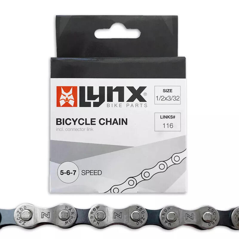Lynx 5/6/7 Chaîne de vélo dérailleur 116 Maillons Noir web only      2799€     LYNX Lynx 5/6/7 Chaîne de vélo dérailleur 116 Maillons NoirVendu exclusivement en ligne   