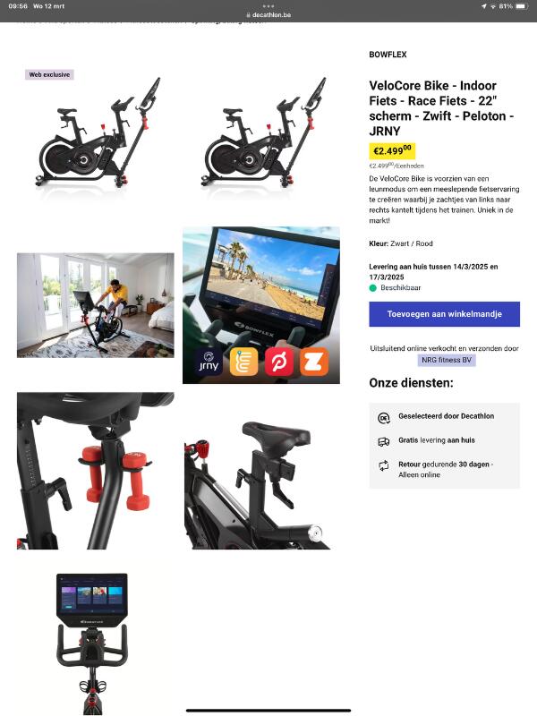 Entre Particuliers - Vélo Bowflex Velocore écran 22 pouces 3/6