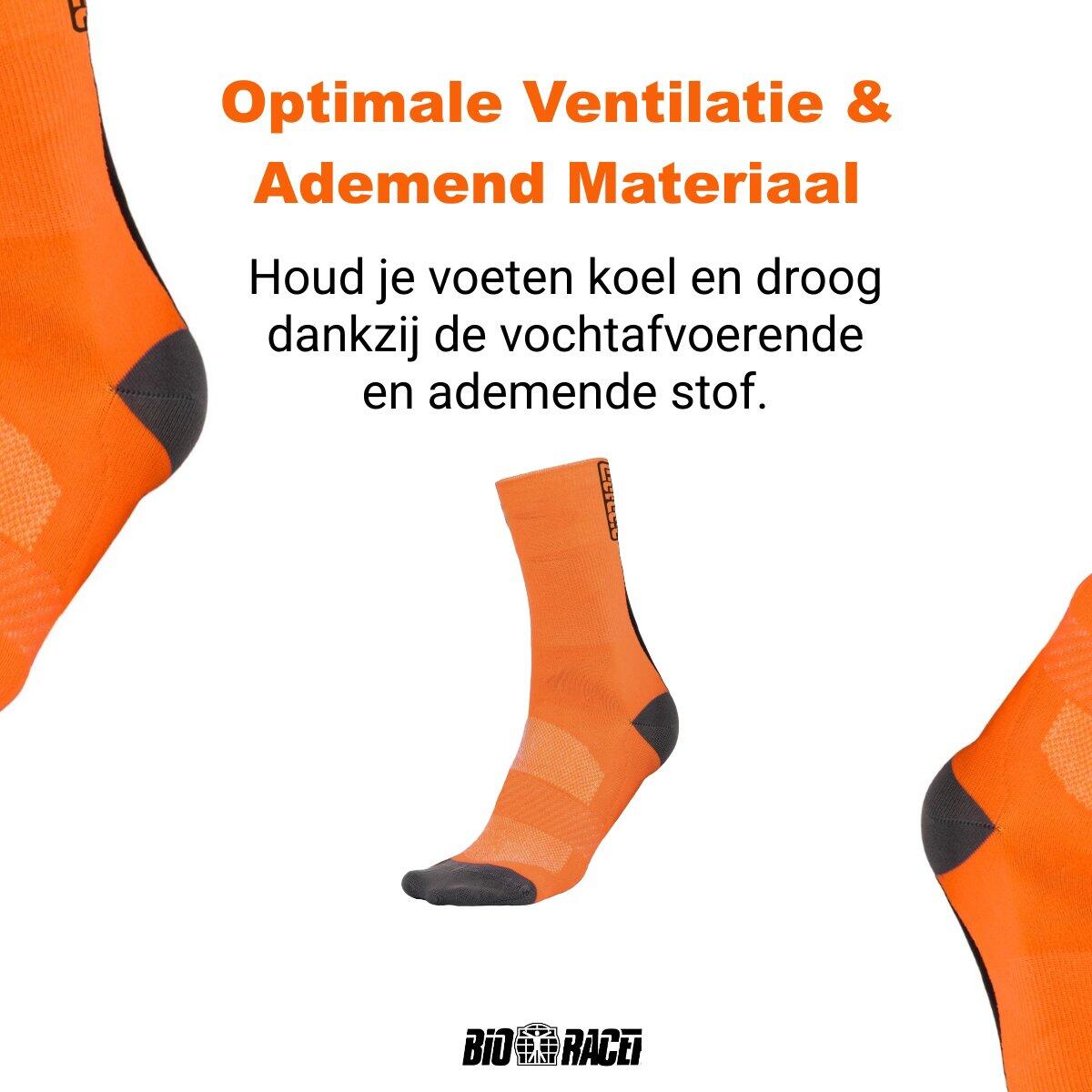 Calcetines Ciclismo Verano Transpirables Unisex - Fluo Naranja 7/7