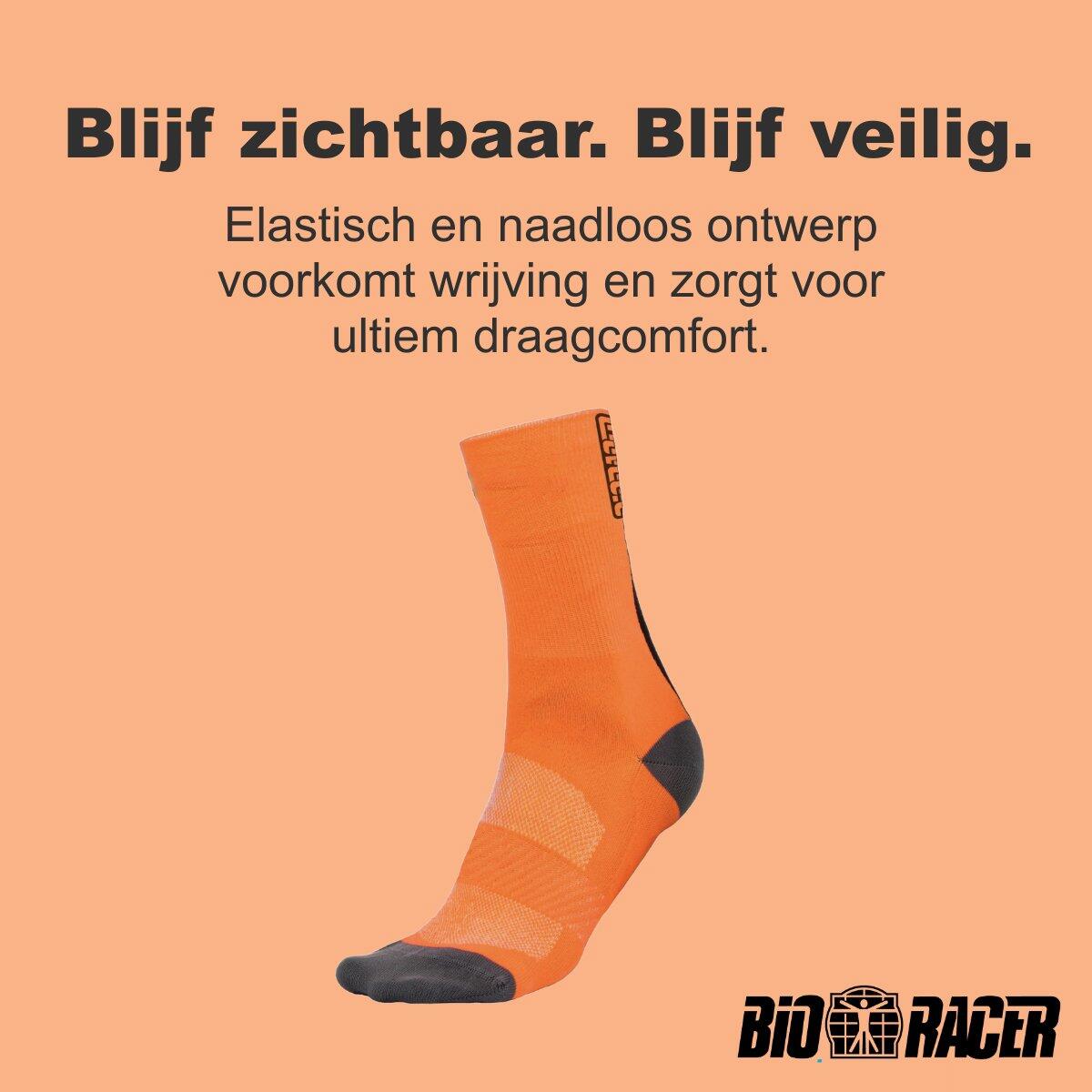 Calcetines Ciclismo Verano Transpirables Unisex - Fluo Naranja 5/7