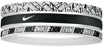 Nike dames haarbanden 3-pack zwart met wit print