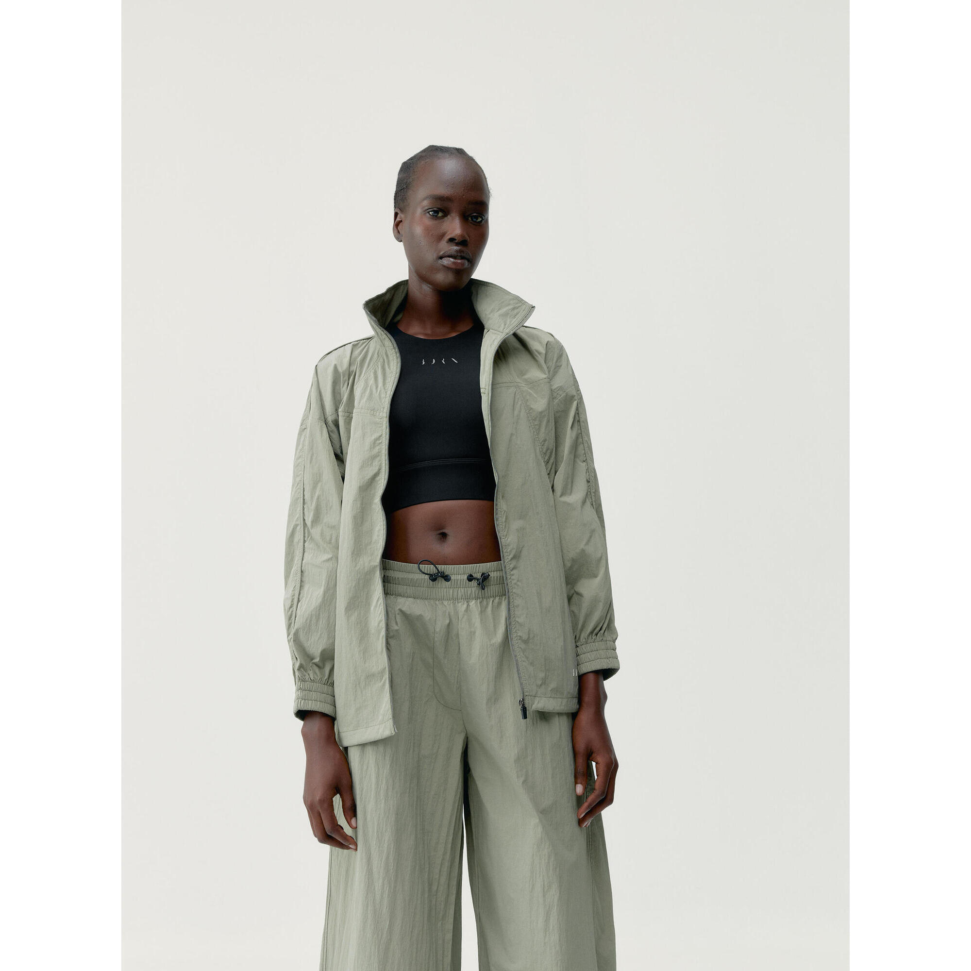 Born Living Yoga - Veste De Sport Femme Amara Born Living Yoga - Coupe Vent - Gris|vert - S - Decathlon