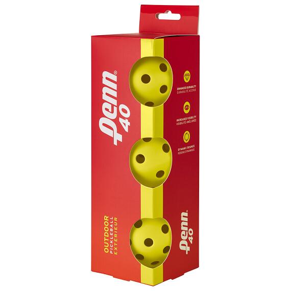 PENN Penn 40 Outdoor Pickleball Balls - 3 Pack Yellow