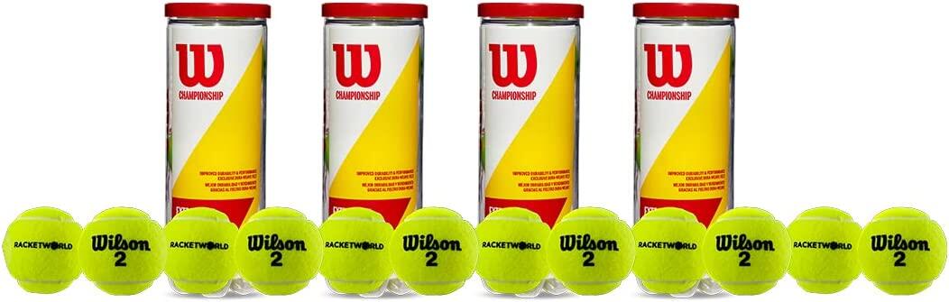 WILSON Wilson Championship Extra Duty Tennis Balls - 4 Tube (12 Balls)