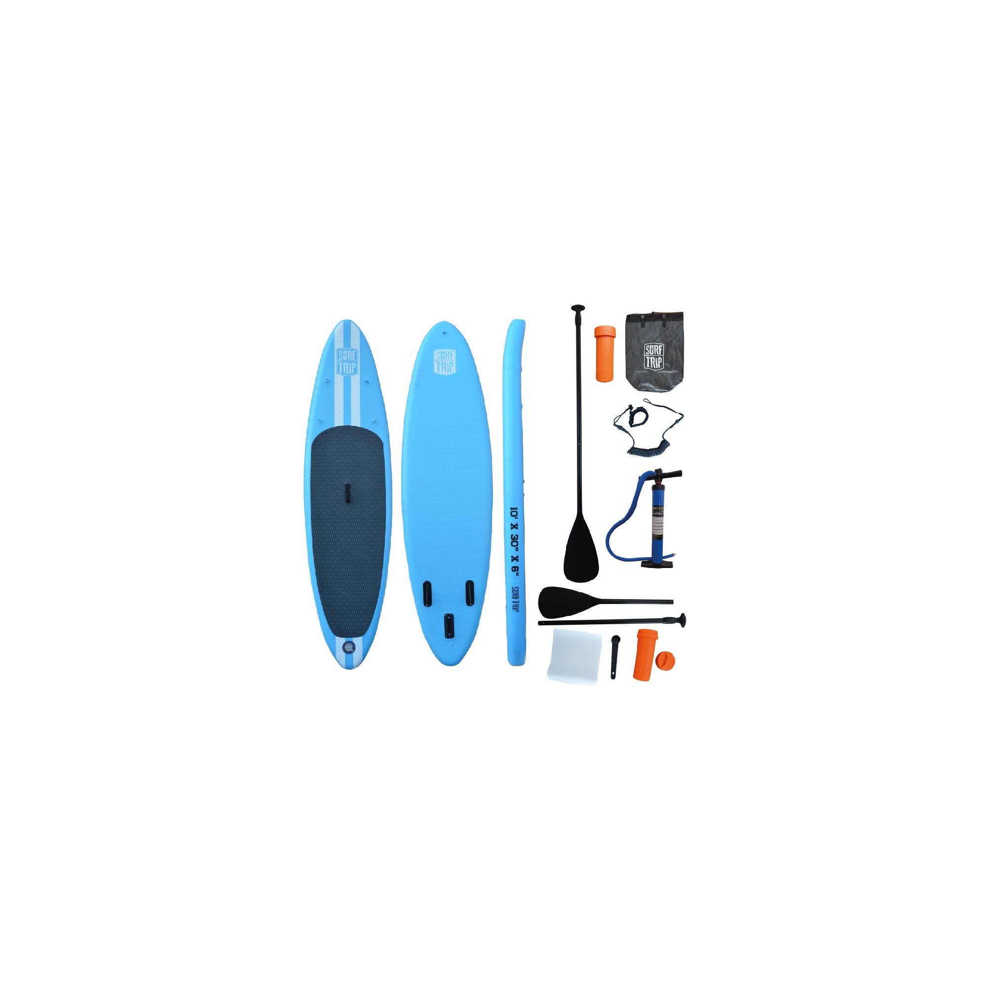 Surf Trip - Paddle Gonflable Bleu - Sac De Transport Inclus - Planche De Stand Up Paddle - Bleu - 305 Mm - Decathlon