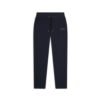 Pantaloni regular fit in jersey con fondo dritto