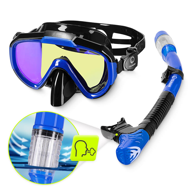 Mască pentru snorkeling cu tub TSUNAMI