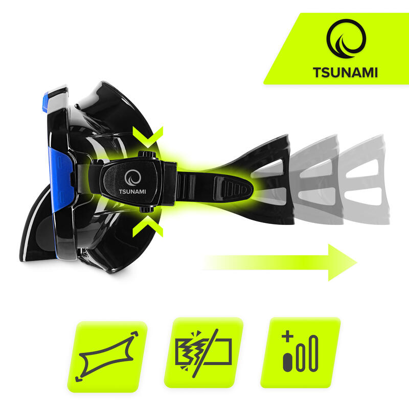 Mască pentru snorkeling cu tub TSUNAMI