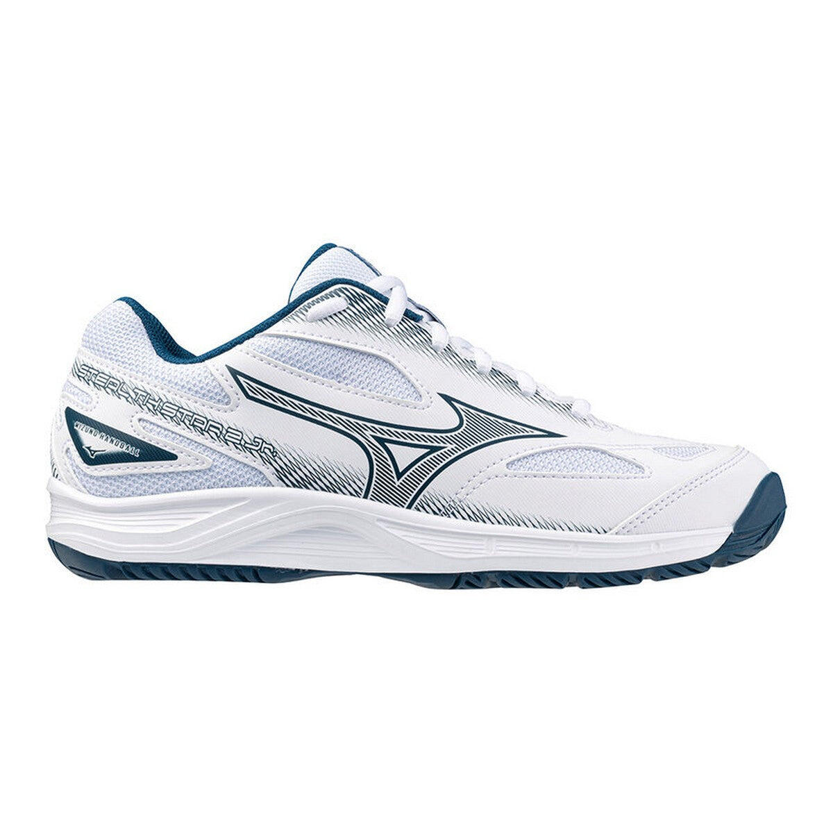 Handbalschoenen Mizuno Stealth Star 2 Wit/Marineblauw/Zilver 3/6