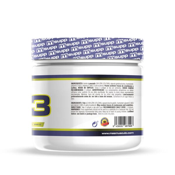 Omega 3 (Aceite de pescado 3000mg) - 200 Softgels Masmusculo 5/6