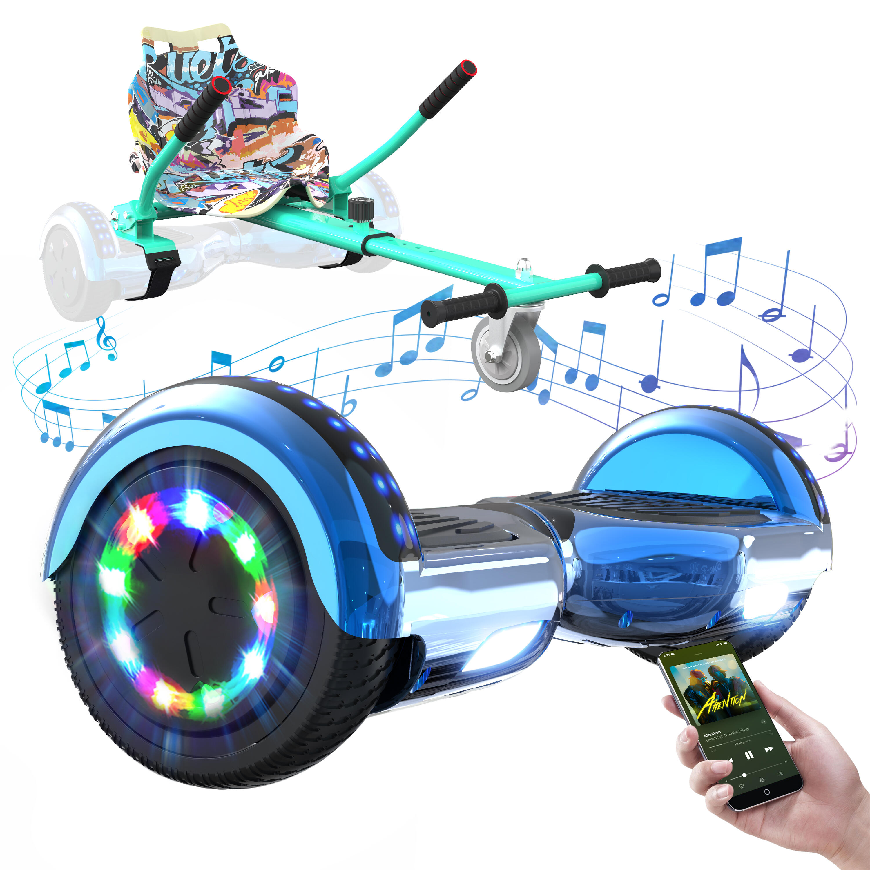 Rcb - Hoverboard Et Hoverkart Gyropode 6.5 Pouces Rcb-wj1 - Hoverboard - Bleu|vert - Taille Unique - Decathlon