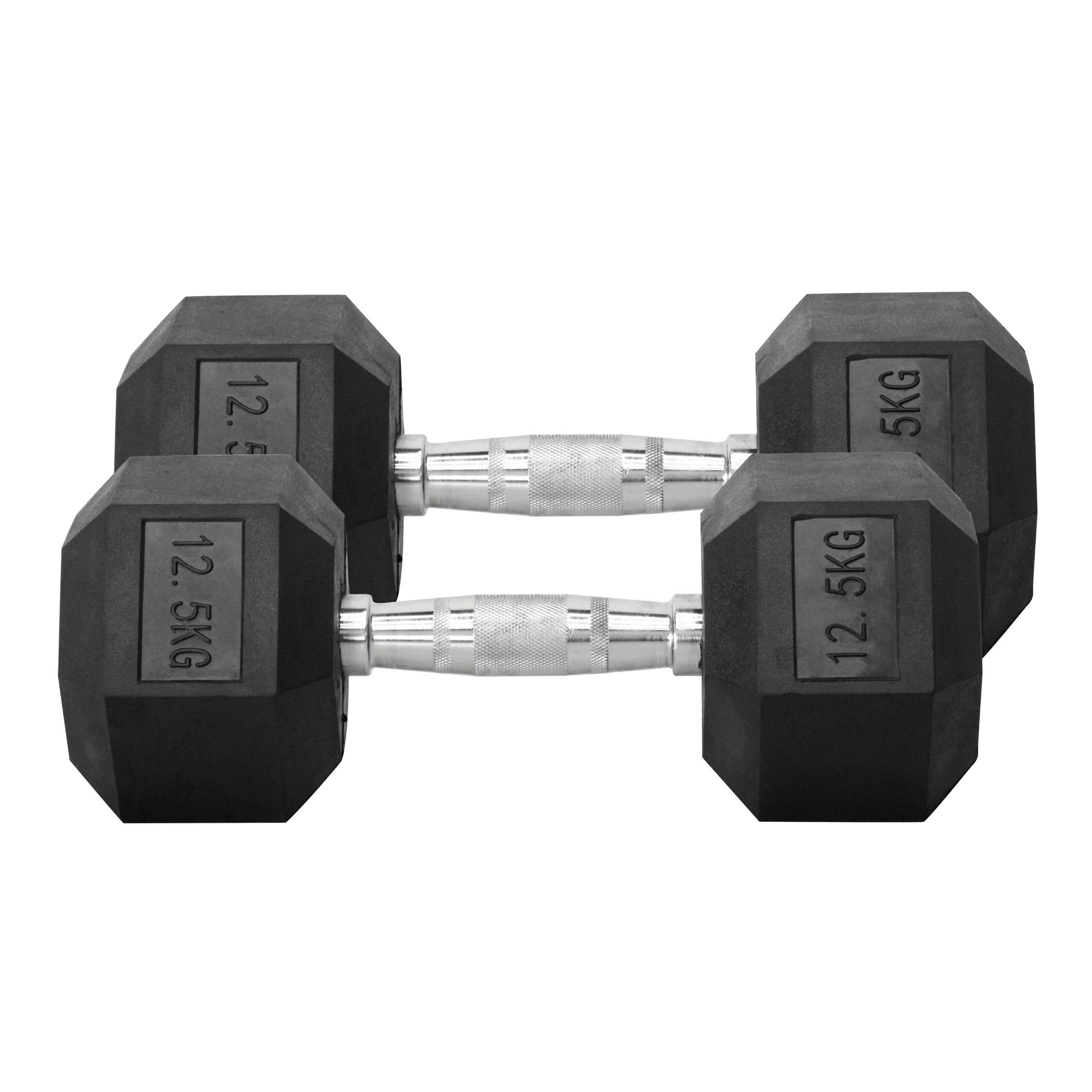 Hex Dumbbell 12.5KG x 2 - IRONTEC