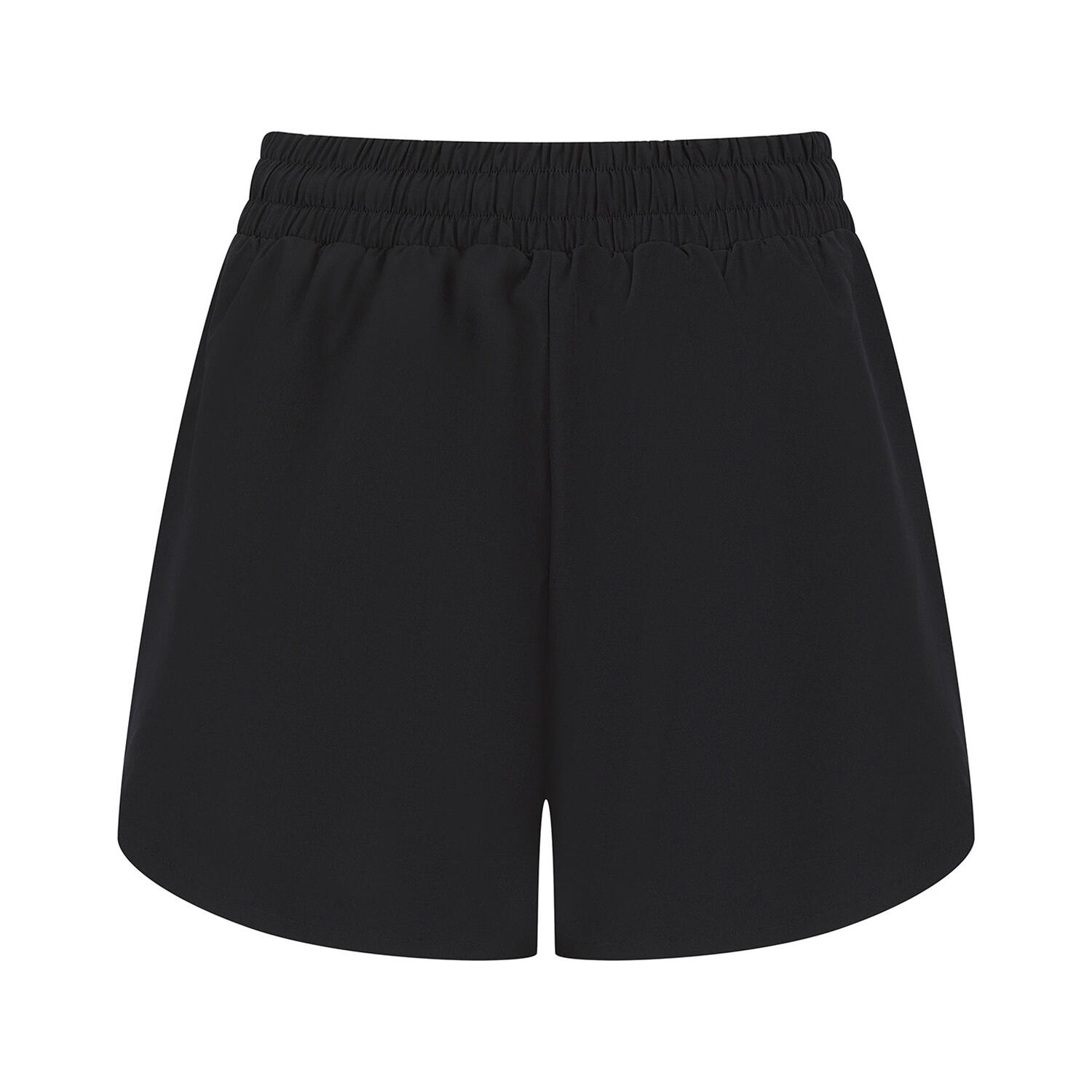Womens/Ladies Double Layered Sports Shorts (Black) 2/3