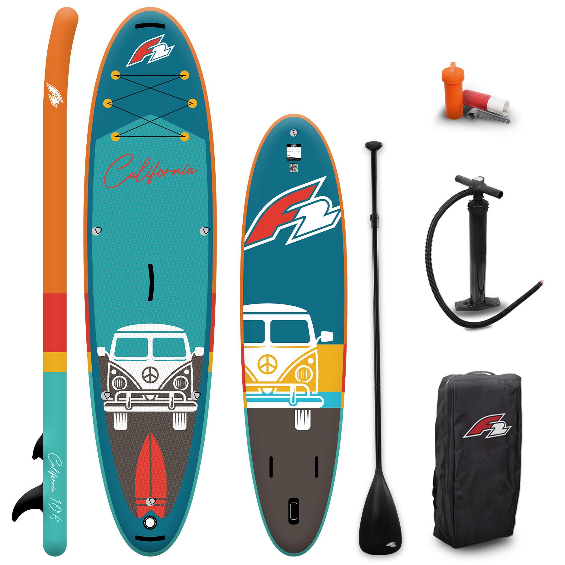 F2 F2  Stand up Paddle Board CALIFORNIA - HFT SUP 10,6  Türkis 2025