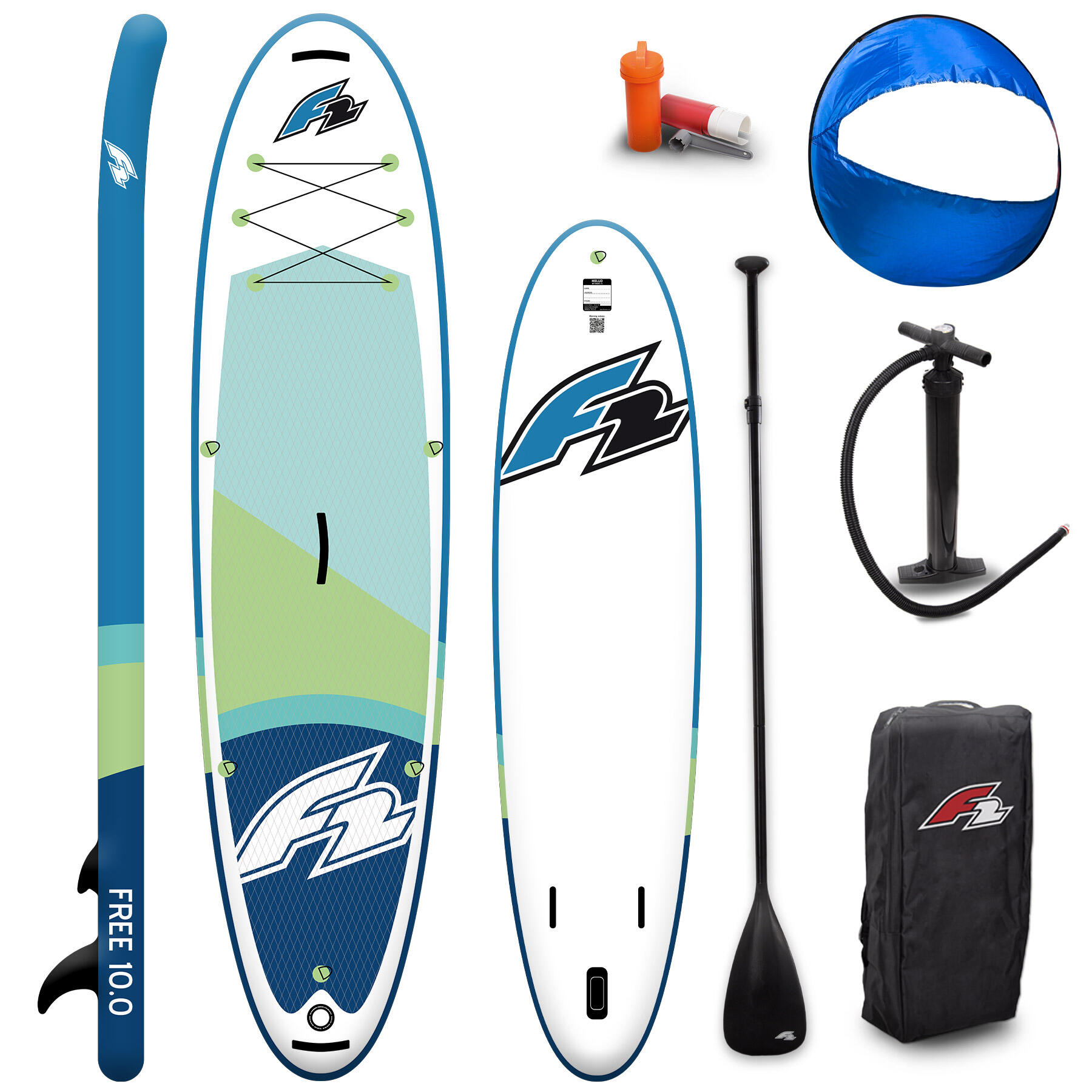 F2 F2  Stand up Paddle Board FREE - Round Sail - SET SUP 10,6  Aqua 2024/2025