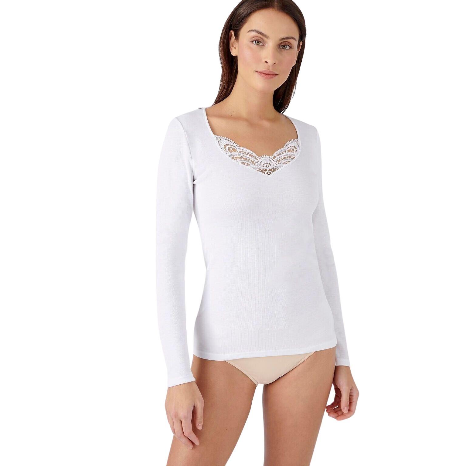 Damart - T-shirt Manches Longues Femme Damart Thermolactyl - T-shirt Manches Longues - Blanc - 36 Xs - Decathlon