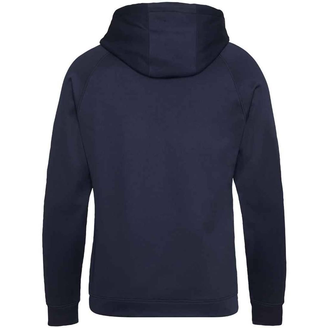Mens Polyester Sport Full Zip Hoodie (Oxford Navy/Arctic White) 2/4