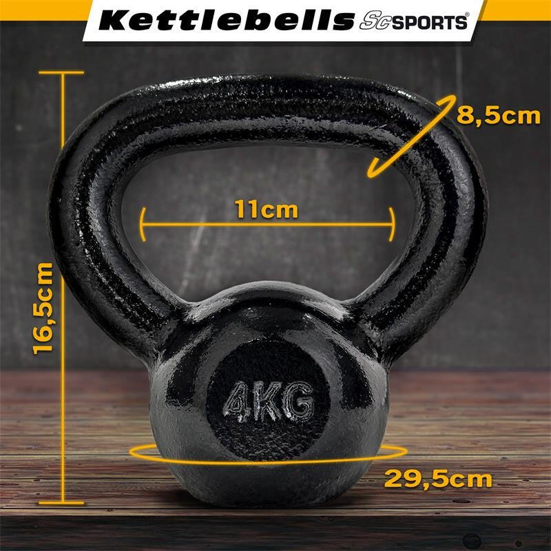 Kettlebell 4 kg fonta negru