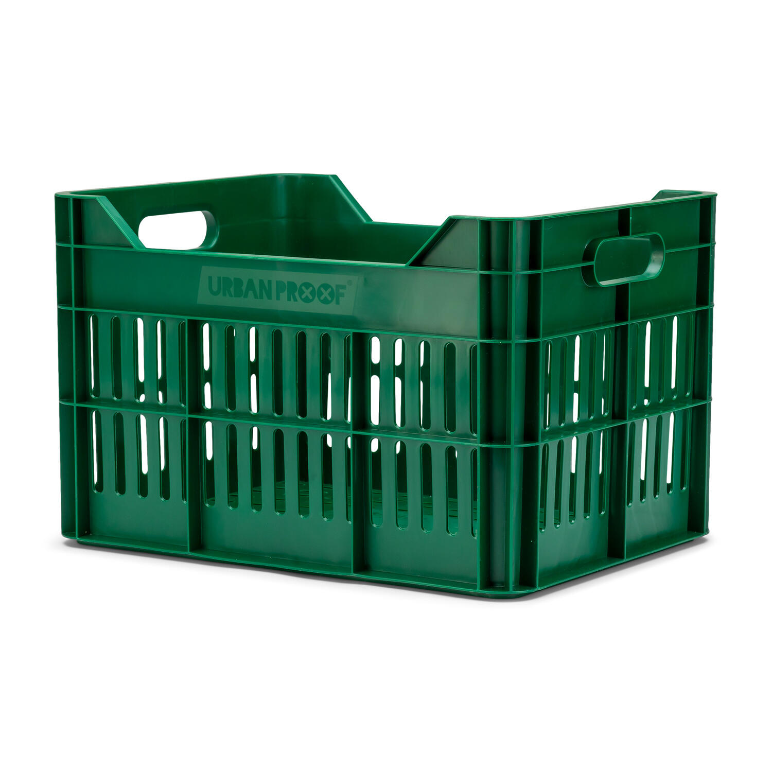 Caisse de vélo Urbanproof 30L en vert foncé en plastique recyclé 2/7