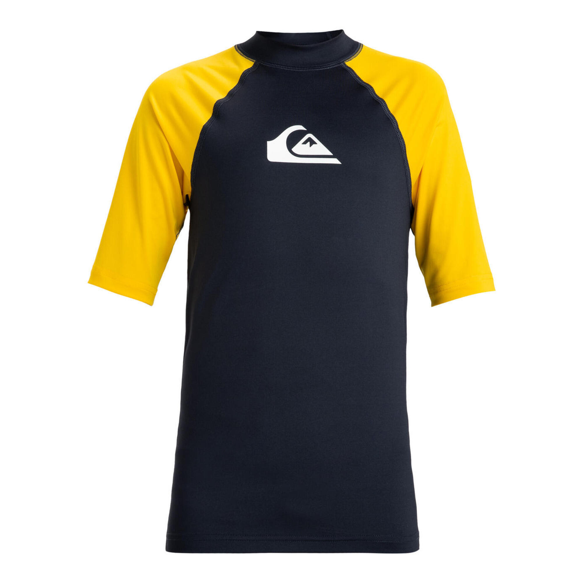 Quiksilver - T-shirt De Surf À Manches Courtes Upf50 Everyday Bleu Garçon - Brassière De Bain - Jaune - 10 À 12 Ans - Decathlon