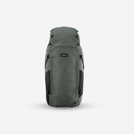 Tweedehands Herenrugzak voor backpacken Travel 900 kofferopening 70+6L kakigroen