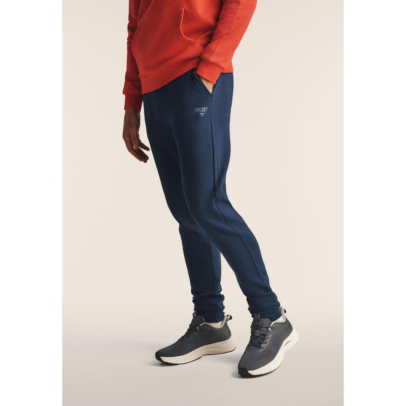 Pantalon de sport en coton avec bandes à la cheville