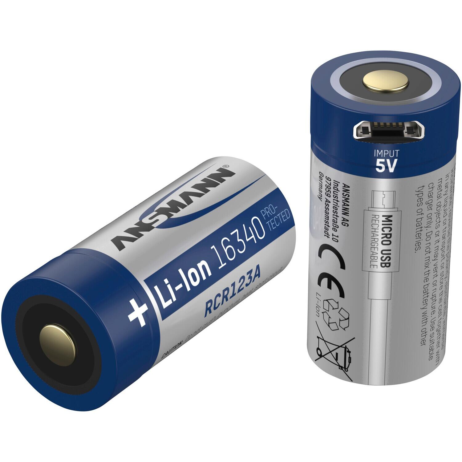 Akku Li-Ion 16340 850 mAh micro USB 7/7